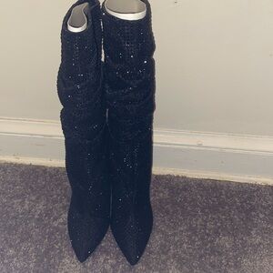 Black sparkling boots size 9
